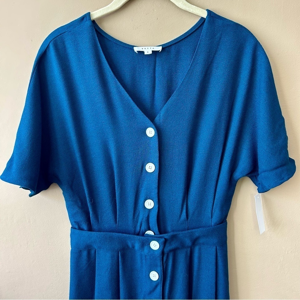 Vetta Capsule Blue Two Piece Midi Dress Convertible Skirt Set Size 0 XS NWT - Picture 5 of 16